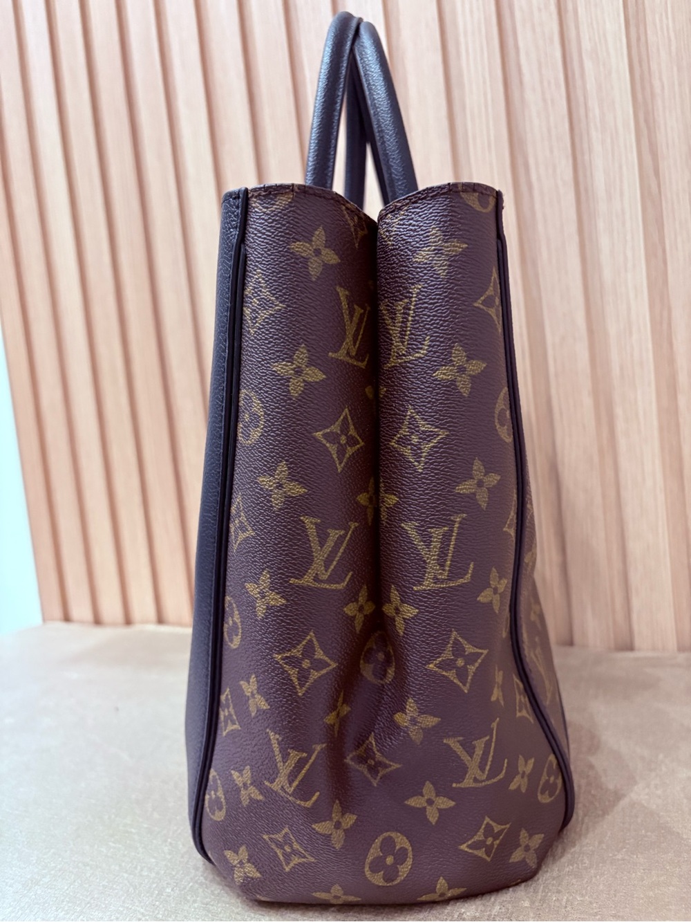 Inspired Black & Brown Two-Tone Leather Tote - Picture 3 of 6
